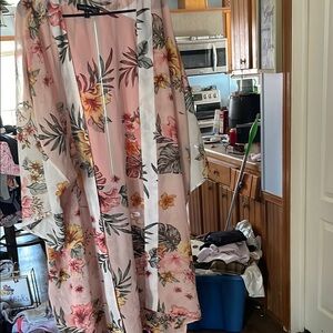 Floral Pink Kimono coverup